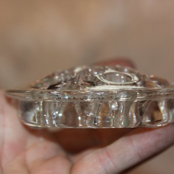 Vintage CLEAR GLASS FLOWER FROG 11-Holes 3.5 inch  No chips or cracks - Picture 2 of 3
